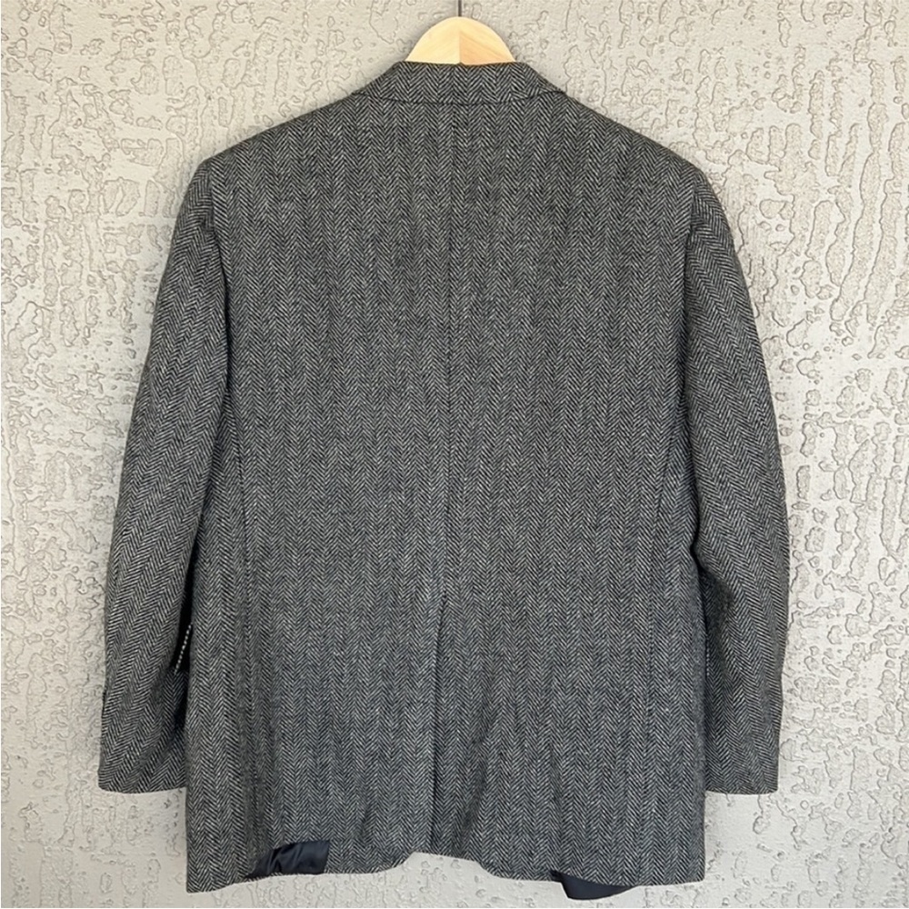Hart Schaffer & Marx‎ Vintage Wool Herringbone Pattern Sports Coat Blazer Jacket - Picture 6 of 15